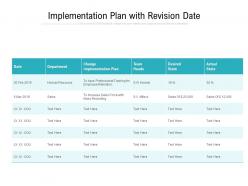 Implementation plan with revision date