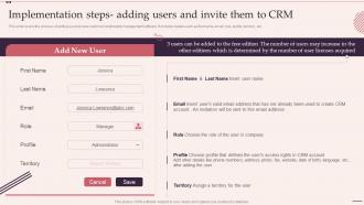 Implementation Steps Adding Users And Invite Them To Crm Customer Relationship Management System