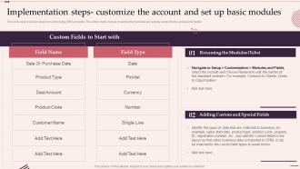 Implementation Steps Customize The Account And Set Up Cont Customer Relationship Management System