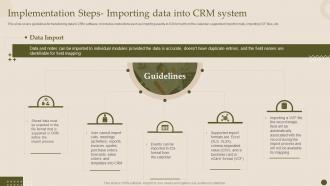 Implementation Steps Importing Data Into Crm System Crm Software Deployment Guide