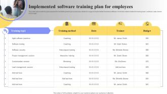 Implemented Software Training Plan For Employees Ppt Powerpoint Presentation File Visuals