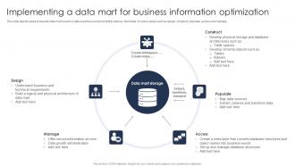 Implementing A Data Mart For Business Information Optimization