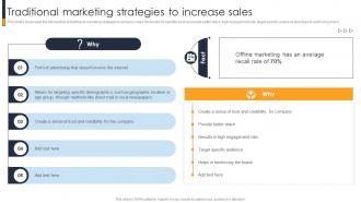 Implementing A Range Techniques To Growth Traditional Marketing Strategies To Increase Sales Strategy SS V