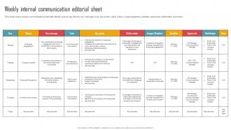 Implementing An Effective Weekly Internal Communication Editorial Sheet Strategy SS V
