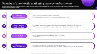 Implementing Automobile Marketing Strategy Benefits Of Automobile Marketing Strategy On Businesses