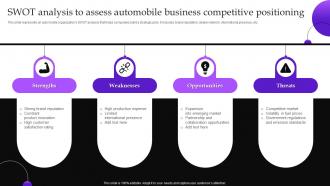Implementing Automobile Marketing SWOT Analysis To Assess Automobile Business Competitive