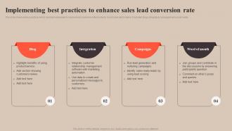 Implementing Best Practices To Enhance Strategy To Improve Enterprise Sales Performance MKT SS V