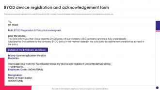 Implementing Byod Policy To Enhance Byod Device Registration And Acknowledgement Form