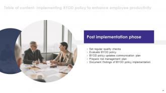Implementing BYOD Policy To Enhance Employee Productivity Powerpoint Presentation Slides Interactive Colorful