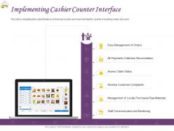 Implementing cashier counter interface powerpoint presentation graphics tutorials