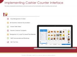 Implementing cashier counter interface ppt powerpoint presentation professional mockup