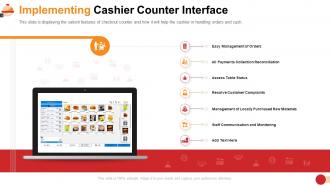 Implementing cashier counter interface restaurant management system