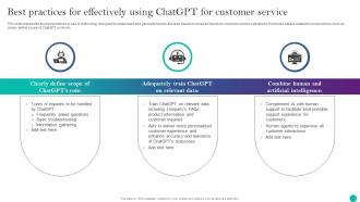 Implementing ChatGPT In Customer Best Practices For Effectively Using ChatGPT For Customer ChatGPT SS V