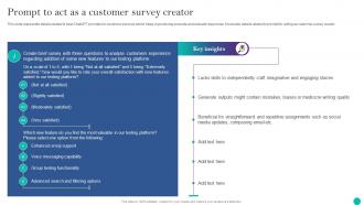 Implementing ChatGPT In Customer Support Prompt To Act As A Customer Survey Creator ChatGPT SS V