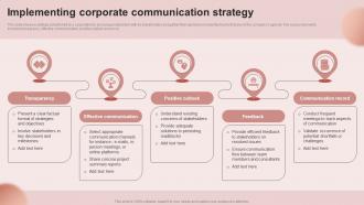 Implementing Corporate Communication Building An Effective Corporate Communication Strategy