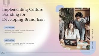 Implementing Culture Branding For Developing Brand Icon Ppt Powerpoint Presentation Styles Icon
