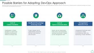 Implementing DevOps Framework Possible Barriers For Adopting DevOps Approach