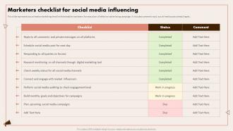 Implementing Digital Marketing Marketers Checklist For Social Media Influencing