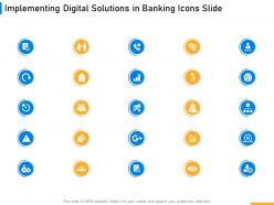 Implementing digital solutions in banking icons slide ppt designs