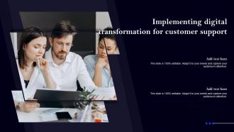 Implementing Digital Transformation For Customer Support Ppt Layouts Templates