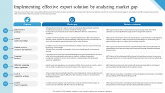 Implementing Effective Export Solution By Analyzing Market Outbound Trade Business Plan BP SS