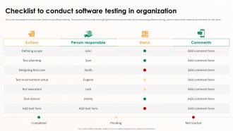 Implementing Effective Software Testing Checklist To Conduct Software Testing In Organization
