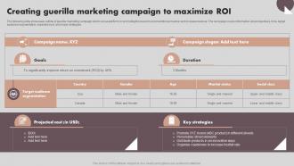Implementing Marketing Strategies Creating Guerilla Marketing Campaign To Maximize MKT SS V