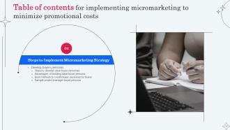 Implementing Micromarketing To Minimize Promotional Costs MKT CD V Unique Informative