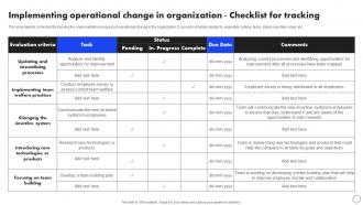 Implementing Operational Change In Implementing Operational Change CM SS