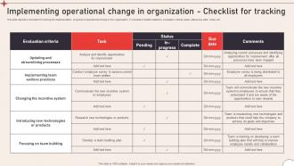 Implementing Operational Operational Change Management To Enhance Organizational CM SS V