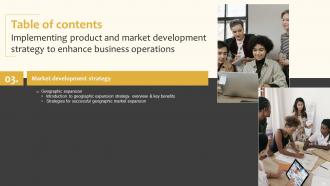 Implementing Product And Market Development Strategy To Enhance Business Operations Strategy CD Appealing Unique