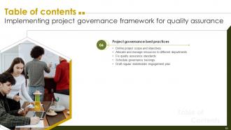Implementing Project Governance Framework For Quality Assurance PM CD Customizable Editable