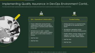 Implementing quality assurance in devops environment role of qa in devops it