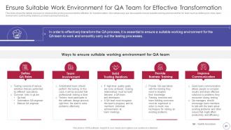 Implementing Quality Assurance QA Transformation Tools Powerpoint Presentation Slides
