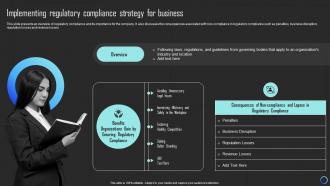 Implementing Regulatory Compliance Strategy For Mitigating Risks And Building Trust Strategy SS