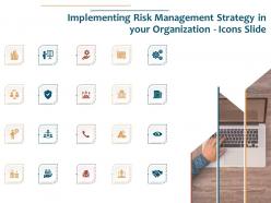 Implementing risk management organization icons slide ppt example file