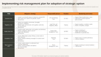 Implementing Risk Management Plan For Adoption Business Strategic Analysis Strategy SS V