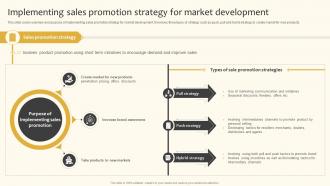 Implementing Sales Promotion Strategy For Market Development Implementing Product And Market Strategy SS