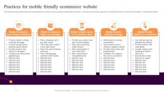 Implementing Sales Strategies Ecommerce Conversion Rate Practices For Mobile Friendly Ecommerce Website