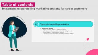 Implementing Storytelling Marketing Strategy For Target Customers MKT CD V Designed Compatible
