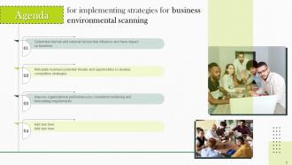 Implementing Strategies For Business Environmental Scanning Powerpoint Presentation Slides Image Pre-designed