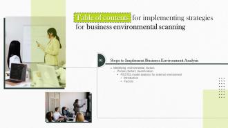 Implementing Strategies For Business Environmental Scanning Table Of Contents