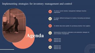 Implementing Strategies For Inventory Management And Control Powerpoint Presentation Slides Appealing Attractive