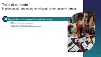 Implementing Strategies To Mitigate Cyber Security Threats Powerpoint Presentation Slides Graphical Adaptable