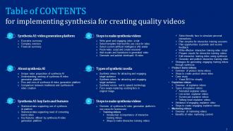 Implementing Synthesia For Creating Quality Videos AI CD V Downloadable Good
