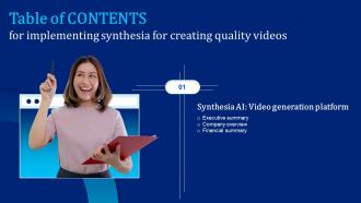 Implementing Synthesia For Creating Quality Videos Table Of Contents AI SS V