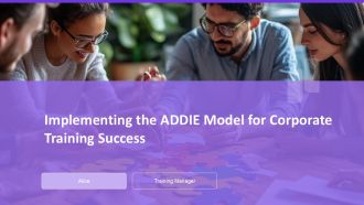 Implementing The ADDIE Model For Corporate Training Success PPT Slides AT