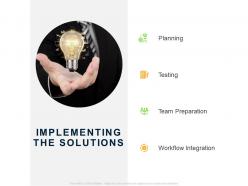 Implementing the solutions ppt powerpoint presentation show graphics example