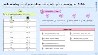 Implementing Trending Hashtags And Challenges Campaign On TikTok Building Marketing Strategies