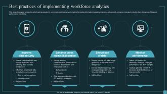 Implementing Workforce Analytics Best Practices Of Implementing Workforce Analytics Data Analytics SS